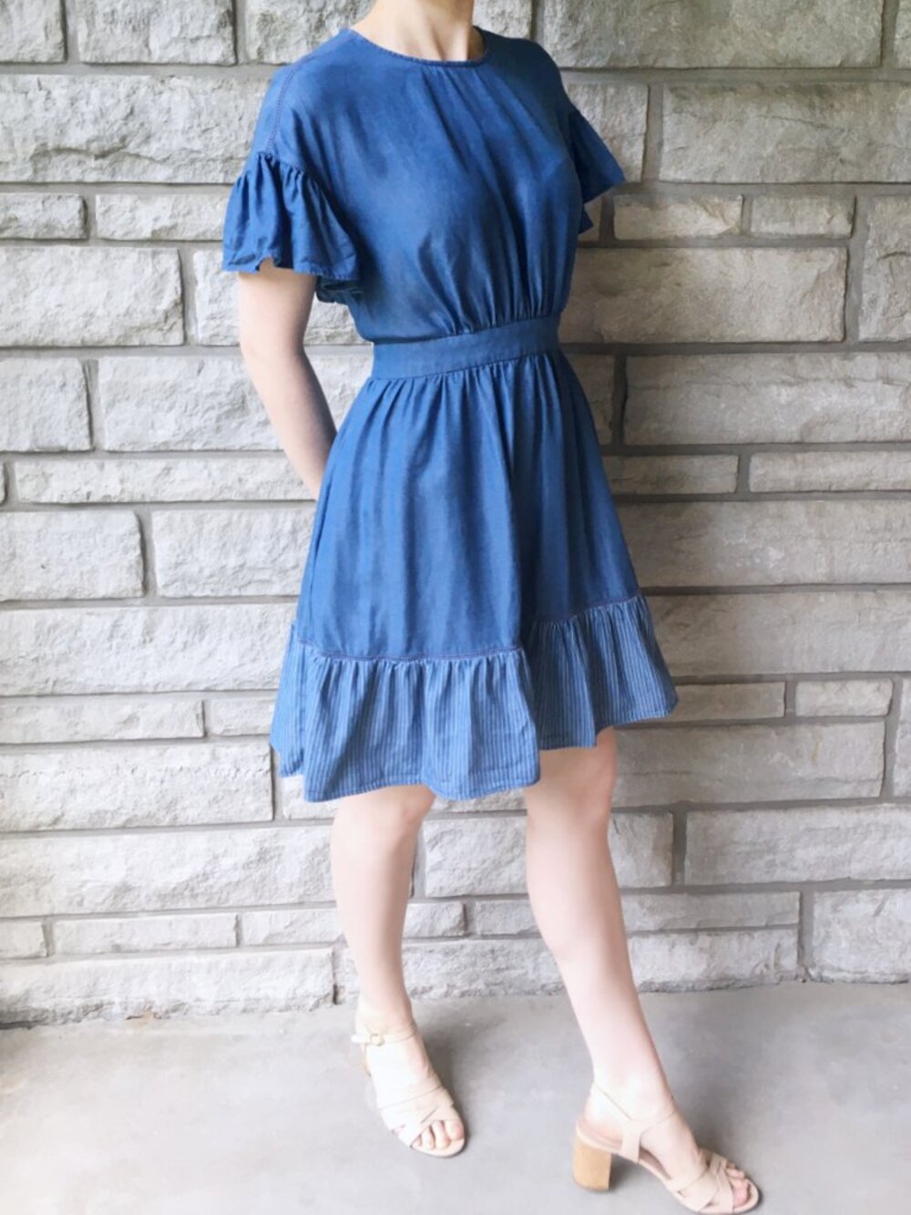 Kate Spade New York - Chambray Dress With Flutter Sleeves